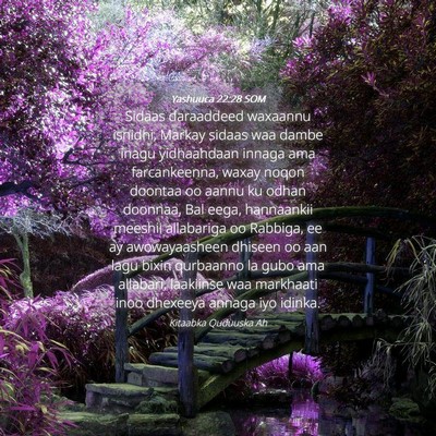Picture 04 - Yashuuca 22:28 SOM - Sidaas daraaddeed waxaannu isnidhi, Markay sidaas - Bible Verse Picture