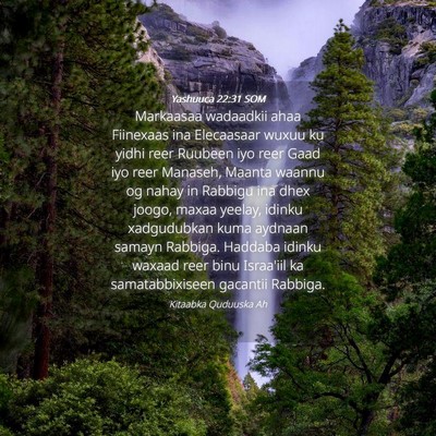 Picture 04 - Yashuuca 22:31 SOM - Markaasaa wadaadkii ahaa Fiinexaas ina Elecaasaar - Bible Verse Picture