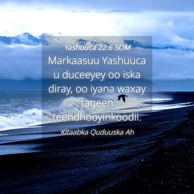 Picture 04 - Yashuuca 22:6 SOM - Markaasuu Yashuuca u duceeyey oo iska diray, oo - Bible Verse Picture