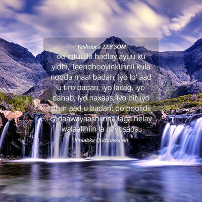 Picture 04 - Yashuuca 22:8 SOM - oo intuu la hadlay ayuu ku yidhi, - Bible Verse Picture
