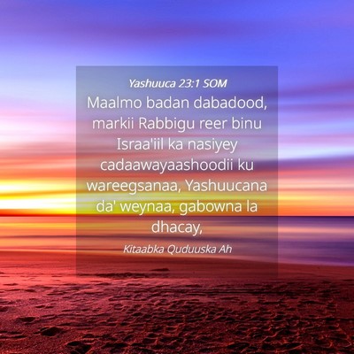 Picture 04 - Yashuuca 23:1 SOM - Maalmo badan dabadood, markii Rabbigu reer binu - Bible Verse Picture
