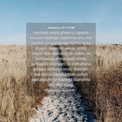 Picture 04 - Yashuuca 23:13 SOM - markaas xaqiiq ahaan u ogaada inuusan Rabbiga - Bible Verse Picture