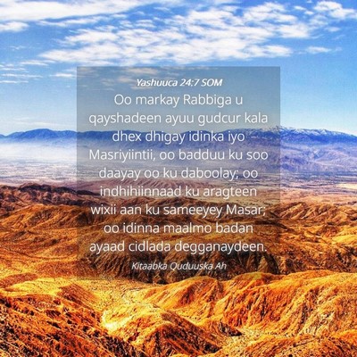 Picture 04 - Yashuuca 24:7 SOM - Oo markay Rabbiga u qayshadeen ayuu gudcur kala - Bible Verse Picture