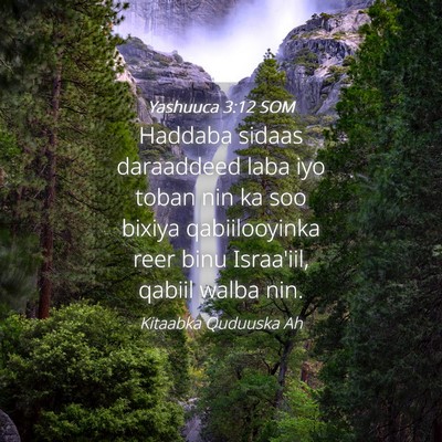 Picture 04 - Yashuuca 3:12 SOM - Haddaba sidaas daraaddeed laba iyo toban nin ka - Bible Verse Picture