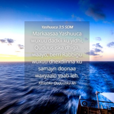 Picture 04 - Yashuuca 3:5 SOM - Markaasaa Yashuuca wuxuu dadkii ku yidhi, Quduus - Bible Verse Picture