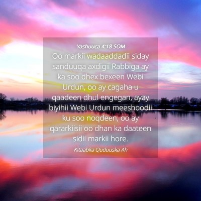 Picture 04 - Yashuuca 4:18 SOM - Oo markii wadaaddadii siday sanduuqa axdigii - Bible Verse Picture