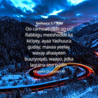 Picture 04 - Yashuuca 5:7 SOM - Oo carruurtoodii oo uu Rabbigu meeshoodii ka - Bible Verse Picture