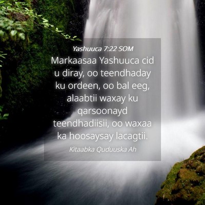 Picture 04 - Yashuuca 7:22 SOM - Markaasaa Yashuuca cid u diray, oo teendhaday ku - Bible Verse Picture
