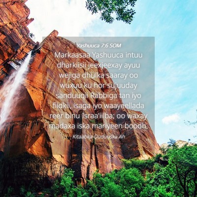 Picture 04 - Yashuuca 7:6 SOM - Markaasaa Yashuuca intuu dharkiisii jeexjeexay - Bible Verse Picture