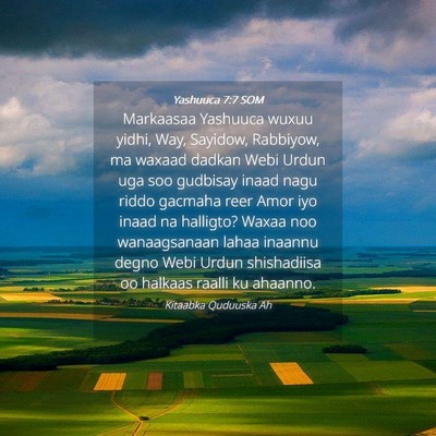 Picture 04 - Yashuuca 7:7 SOM - Markaasaa Yashuuca wuxuu yidhi, Way, Sayidow, - Bible Verse Picture