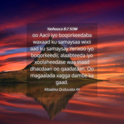 Picture 04 - Yashuuca 8:2 SOM - oo Aacii iyo boqorkeedaba waxaad ku samaysaa - Bible Verse Picture