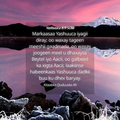 Picture 04 - Yashuuca 8:9 SOM - Markaasaa Yashuuca iyagii diray; oo waxay tageen - Bible Verse Picture