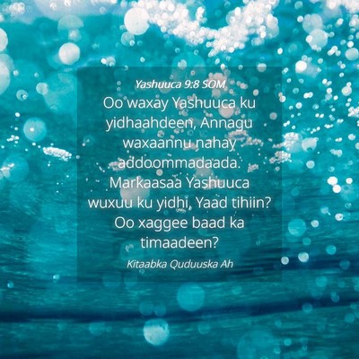 Picture 04 - Yashuuca 9:8 SOM - Oo waxay Yashuuca ku yidhaahdeen, Annagu waxaannu - Bible Verse Picture