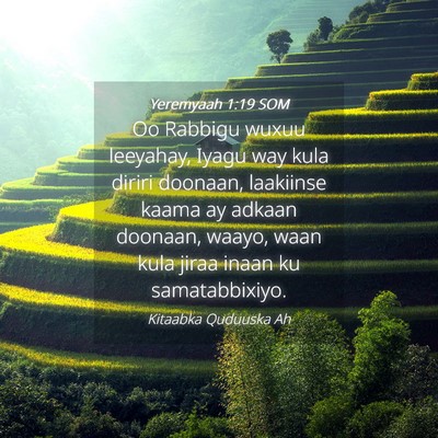Picture 04 - Yeremyaah 1:19 SOM - Oo Rabbigu wuxuu leeyahay, Iyagu way kula diriri - Bible Verse Picture