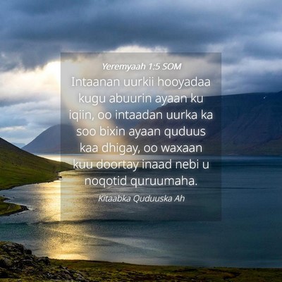 Picture 04 - Yeremyaah 1:5 SOM - Intaanan uurkii hooyadaa kugu abuurin ayaan ku - Bible Verse Picture