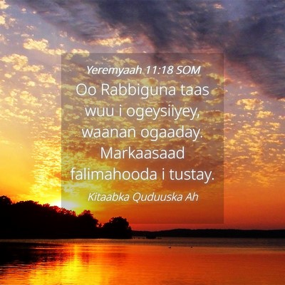 Picture 04 - Yeremyaah 11:18 SOM - Oo Rabbiguna taas wuu i ogeysiiyey, waanan - Bible Verse Picture
