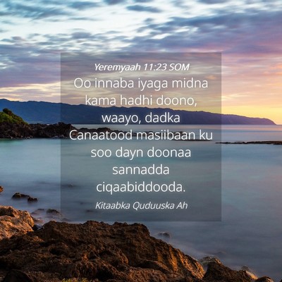 Picture 04 - Yeremyaah 11:23 SOM - Oo innaba iyaga midna kama hadhi doono, waayo, - Bible Verse Picture