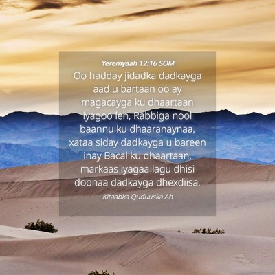 Picture 04 - Yeremyaah 12:16 SOM - Oo hadday jidadka dadkayga aad u bartaan oo ay - Bible Verse Picture