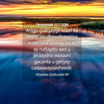 Picture 04 - Yeremyaah 12:7 SOM - Anigu gurigaygii waan ka tegey, oo dhaxalkaygiina - Bible Verse Picture
