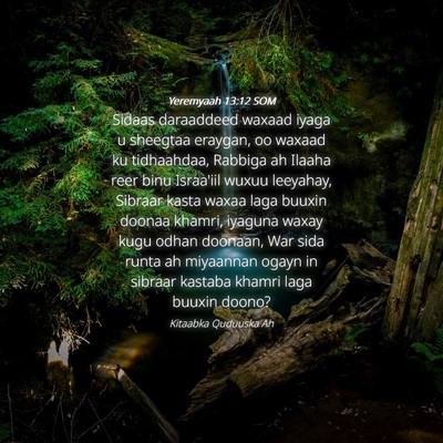 Picture 04 - Yeremyaah 13:12 SOM - Sidaas daraaddeed waxaad iyaga u sheegtaa - Bible Verse Picture