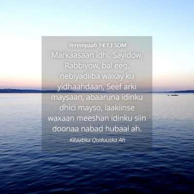 Picture 04 - Yeremyaah 14:13 SOM - Markaasaan idhi, Sayidow, Rabbiyow, bal eeg, - Bible Verse Picture