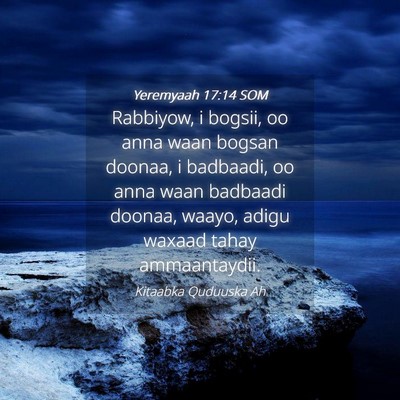 Picture 04 - Yeremyaah 17:14 SOM - Rabbiyow, i bogsii, oo anna waan bogsan doonaa, i - Bible Verse Picture
