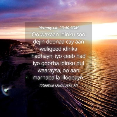 Picture 04 - Yeremyaah 23:40 SOM - Oo waxaan idinku soo dejin doonaa cay aan - Bible Verse Picture