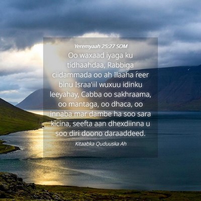 Picture 04 - Yeremyaah 25:27 SOM - Oo waxaad iyaga ku tidhaahdaa, Rabbiga ciidammada - Bible Verse Picture