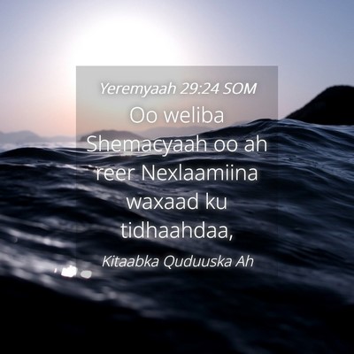 Picture 04 - Yeremyaah 29:24 SOM - Oo weliba Shemacyaah oo ah reer Nexlaamiina - Bible Verse Picture