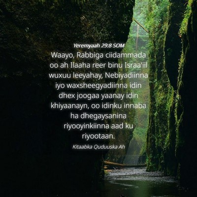 Picture 04 - Yeremyaah 29:8 SOM - Waayo, Rabbiga ciidammada oo ah Ilaaha reer binu - Bible Verse Picture