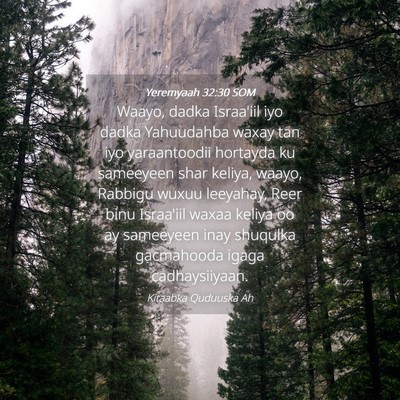 Picture 04 - Yeremyaah 32:30 SOM - Waayo, dadka Israa'iil iyo dadka Yahuudahba waxay - Bible Verse Picture