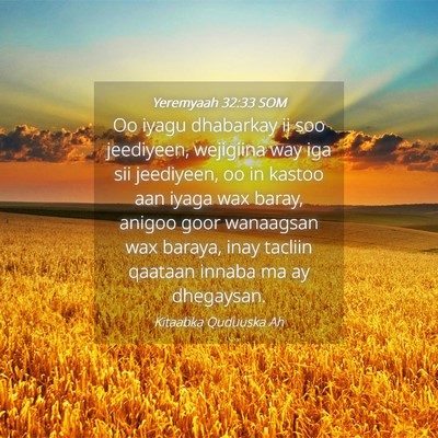 Picture 04 - Yeremyaah 32:33 SOM - Oo iyagu dhabarkay ii soo jeediyeen, wejigiina - Bible Verse Picture