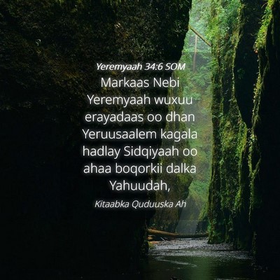 Picture 04 - Yeremyaah 34:6 SOM - Markaas Nebi Yeremyaah wuxuu erayadaas oo dhan - Bible Verse Picture