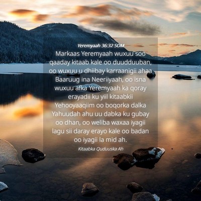 Picture 04 - Yeremyaah 36:32 SOM - Markaas Yeremyaah wuxuu soo qaaday kitaab kale oo - Bible Verse Picture