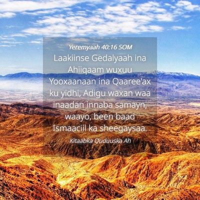 Picture 04 - Yeremyaah 40:16 SOM - Laakiinse Gedalyaah ina Ahiiqaam wuxuu Yooxaanaan - Bible Verse Picture