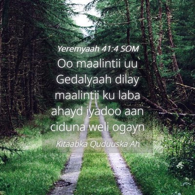 Picture 04 - Yeremyaah 41:4 SOM - Oo maalintii uu Gedalyaah dilay maalintii ku laba - Bible Verse Picture