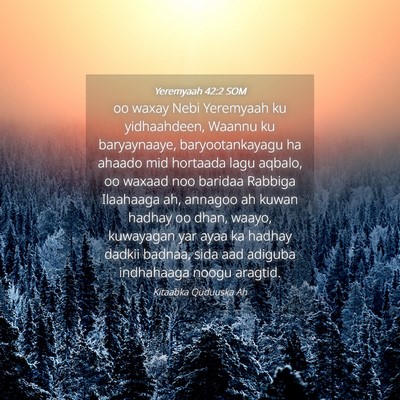 Picture 04 - Yeremyaah 42:2 SOM - oo waxay Nebi Yeremyaah ku yidhaahdeen, Waannu ku - Bible Verse Picture