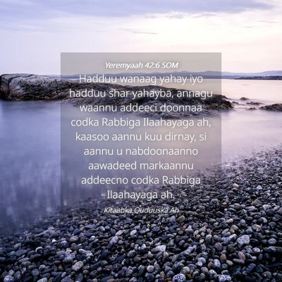 Picture 04 - Yeremyaah 42:6 SOM - Hadduu wanaag yahay iyo hadduu shar yahayba, - Bible Verse Picture