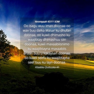 Picture 04 - Yeremyaah 43:11 SOM - Oo isagu wuu iman doonaa oo wax buu dalka Masar - Bible Verse Picture