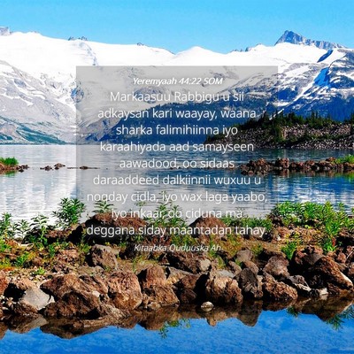 Picture 04 - Yeremyaah 44:22 SOM - Markaasuu Rabbigu u sii adkaysan kari waayay, - Bible Verse Picture