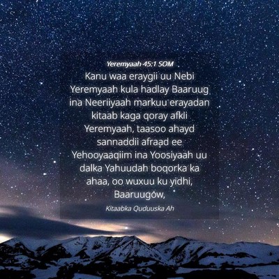 Picture 04 - Yeremyaah 45:1 SOM - Kanu waa eraygii uu Nebi Yeremyaah kula hadlay - Bible Verse Picture