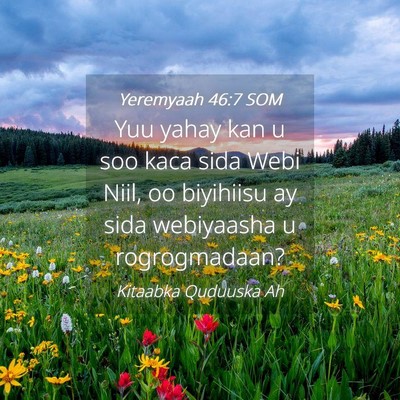 Picture 04 - Yeremyaah 46:7 SOM - Yuu yahay kan u soo kaca sida Webi Niil, oo - Bible Verse Picture