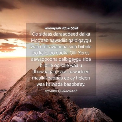 Picture 04 - Yeremyaah 48:36 SOM - Oo sidaas daraaddeed dalka Moo'aab aawadiis - Bible Verse Picture