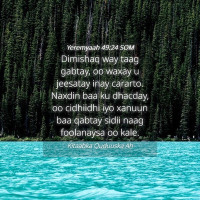 Picture 04 - Yeremyaah 49:24 SOM - Dimishaq way taag gabtay, oo waxay u jeesatay - Bible Verse Picture