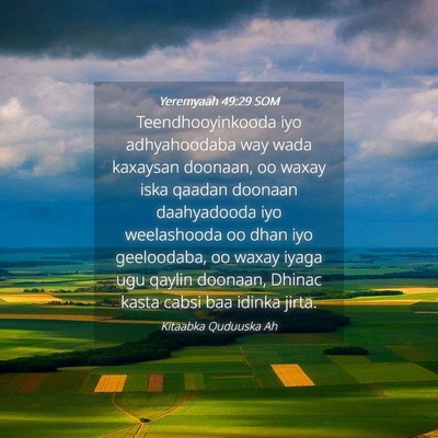 Picture 04 - Yeremyaah 49:29 SOM - Teendhooyinkooda iyo adhyahoodaba way wada - Bible Verse Picture