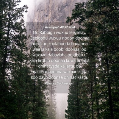 Picture 04 - Yeremyaah 49:32 SOM - Oo Rabbigu wuxuu leeyahay, Geeloodu wuxuu noqon - Bible Verse Picture