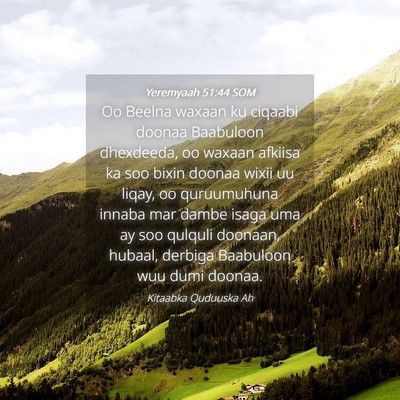 Picture 04 - Yeremyaah 51:44 SOM - Oo Beelna waxaan ku ciqaabi doonaa Baabuloon - Bible Verse Picture