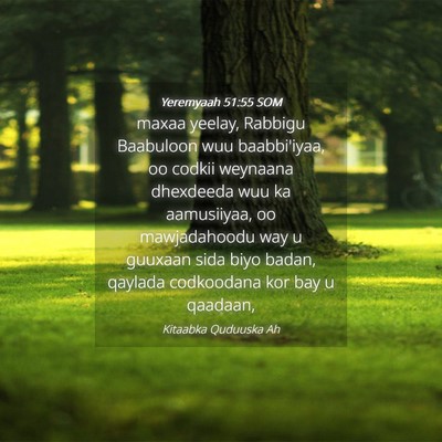 Picture 04 - Yeremyaah 51:55 SOM - maxaa yeelay, Rabbigu Baabuloon wuu baabbi'iyaa, - Bible Verse Picture