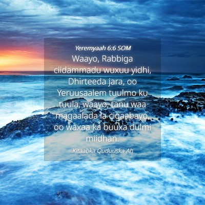Picture 04 - Yeremyaah 6:6 SOM - Waayo, Rabbiga ciidammadu wuxuu yidhi, Dhirteeda - Bible Verse Picture