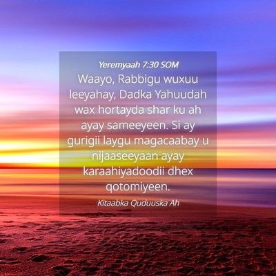 Picture 04 - Yeremyaah 7:30 SOM - Waayo, Rabbigu wuxuu leeyahay, Dadka Yahuudah wax - Bible Verse Picture